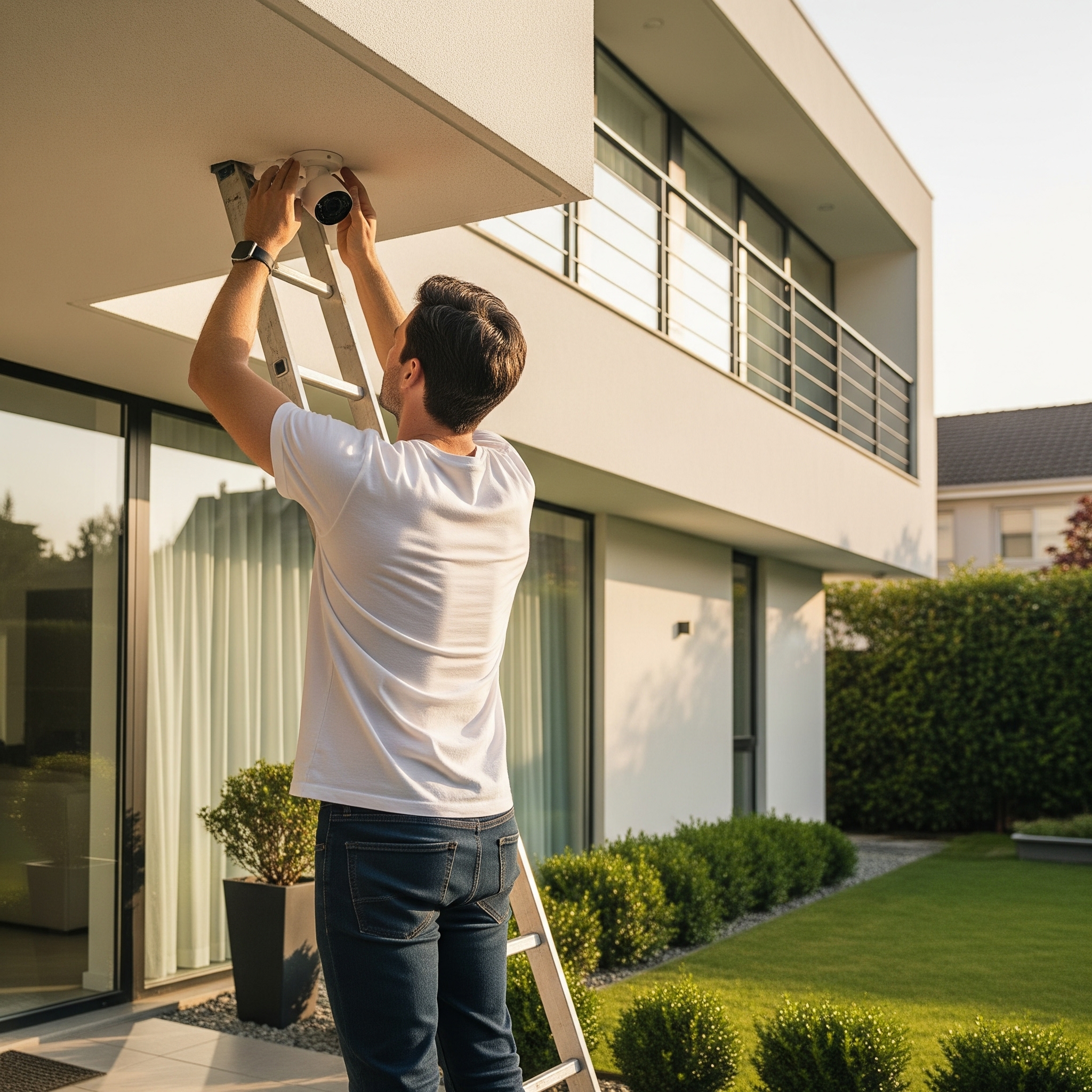 Expert installing a home IT device for Blancatec